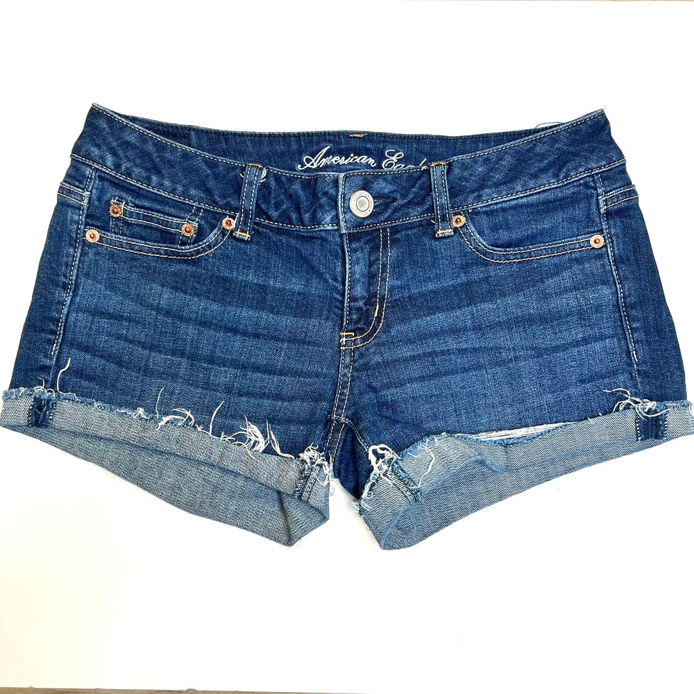 American Eagle Outfitters Dark Blue Denim Jean Shorts